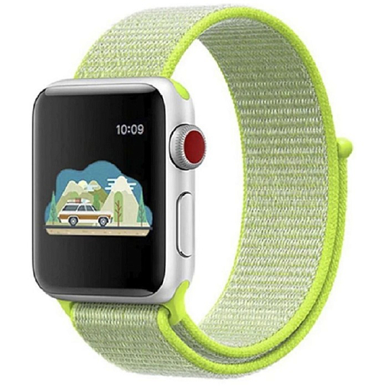 Нейлоновый ремешок на Apple Watch 38/40/41mm салатовый