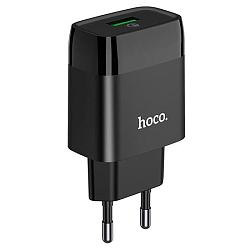 Сетевое ЗУ 1USB 2.4A HOCO, C72Q, Glorious, черное, QC3.0