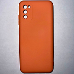 Задняя накладка SILICONE COVER Soft Mate для Samsung Galaxy A03S оранжевый