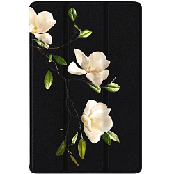 Чехол футляр-книга ZIBELINO для iPad Air 13" 2025 (M3)/Apple iPad Pro 2024 (M4)/iPad Air 2024 (M2) 13.0'' (черный) 8016 ВЕТКА МАГНОЛИИ