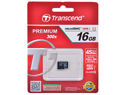 Micro SD 16Gb Transcend Class 10 UHS-I 300x без адаптера