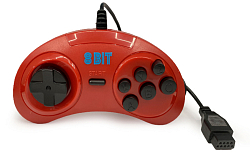 Джойстик 8-bit (форма Sega) 9р Red узкий разъем