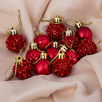 Набор шаров пластик d-2,5 см, 12 шт "Аррива" красный 3562589