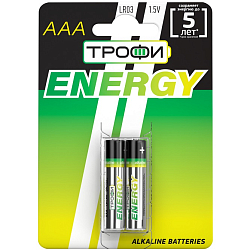 Элемент питания ТРОФИ LR03 ENERGY BL-2 (20/480/17280)