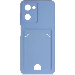 Силиконовый чехол DF для Realme 10 (4G) DF rmCardCase-04 (gray/blue) с отделением для карты