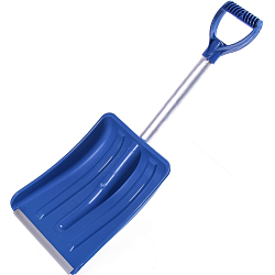 Лопата автомобильная пластиковая, ковш 240 × 300 мм, с алюминиевой планкой, алюминиевый черенок (длина ± 7 см), цвет МИКС