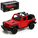 Машина металлическая JEEP WRANGLER, 1:32, инерция,красный