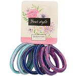 Резинка для волос "Спорт штрихи" (набор 6 шт) 4 см, сине-фиолетовый   9709336