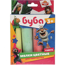 Мелки цветные для творчества «Буба», 4 цв.