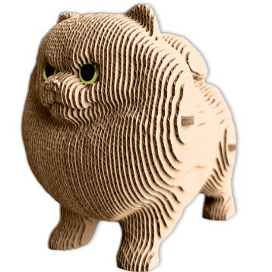 Картонный 3D конструктор QBRIX Игривый шпиц