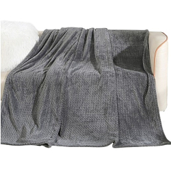 Плед 150*205 велсофт "Коса" ЭлитаЛюкс, графит