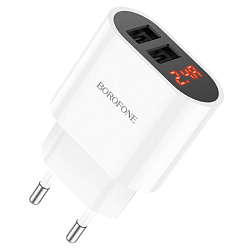 Сетевое ЗУ 2USB 2.4A BOROFONE BA63A, Richy, белый