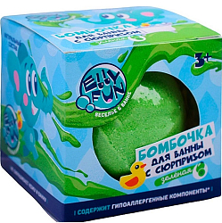 Бомбочка для ванны ELLYFUN с сюрпризом. Тон Зеленый, в/к 6,5*6,5*6,5 см