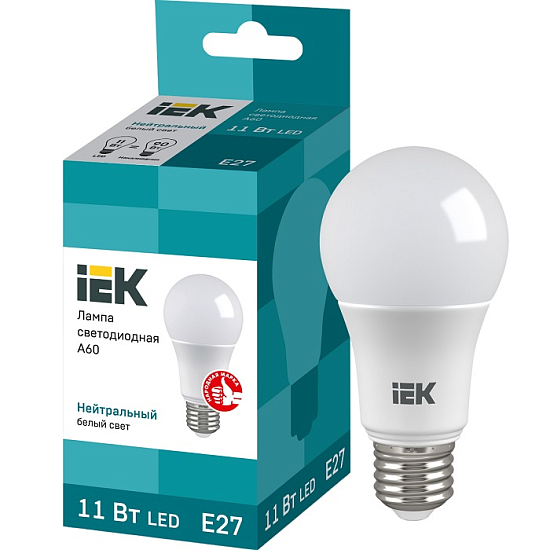 Лампа светодиодная IEK ECO A60 11W/4000К/E27
