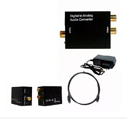 Аудио конвертер ЦАП преобразователь цифрового сигнала в аналоговый, SPDIF цифровой Toslink в аналоговые аудио RCA R/L 