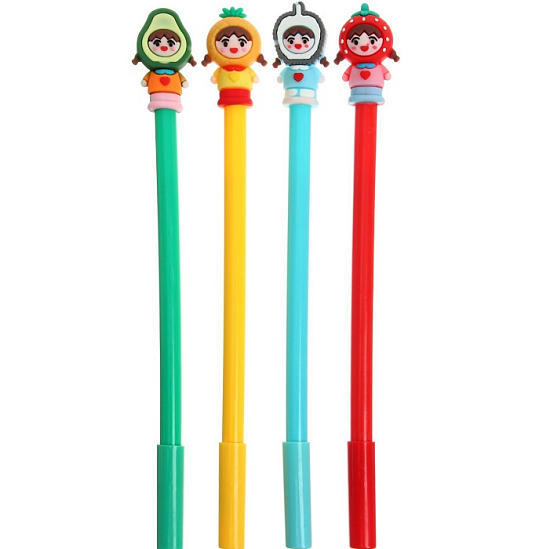 Ручка - прикол "Фрукты/Овощи/Ягоды" гелевая, МИКС