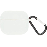 Силиконовый чехол Soft-Touch для AirPods с карабином и нижней заглушкой (белый)