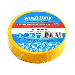 Изолента SMARTBUY 19мм/20м желтая (SBE-IT-19-20-y) (10)