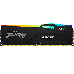 Оперативная память DDR5 16Gb Kingston FURY Beast RGB XMP Non-ECC,  CL40, 1.25V, 1RX8 40-40-40  288-pin 16Gbit, RTL (KF556C40BBA-16)