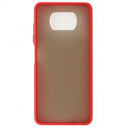 Задняя накладка Zibelino Plastic Matte для Xiaomi Poco X3/X3 Pro красная окантовка