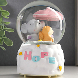 Водяной шар свет, музыка "Слонёнок с белочкой под зонтом" МИКС 12х8х8 см 5120792