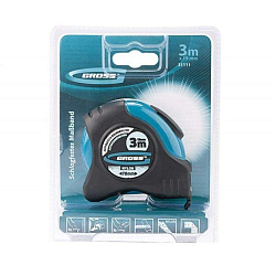 Рулетка  3м х 19мм GROSS Schlagfest 31111, магнитный зацеп, нейлоновое покрытие, автостоп