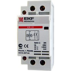 Контактор модульный EKF КМ 1P 20А 2NО