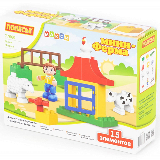 Конструктор ПОЛЕСЬЕ Мини-Ферма , 15 эл