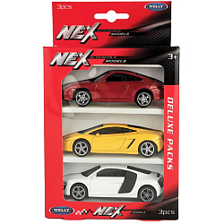 Набор WELLY 1:43, Lambo Gallardo, Porsche 911 и Audi R8 Coupe, 3 шт.