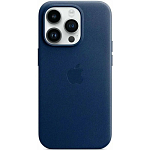 Задняя накладка LEATHER CASE для iPhone 16 PRO Синий (с АНИМАЦИЕЙ)