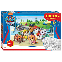 Пазл Step Puzzle maxi 24 + раскраска "Щенячий патруль" (Никелодеон)