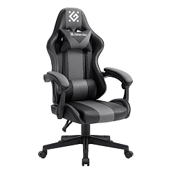 Кресло игровое Defender Cosmic (Черный/Серый, газлифт класс 4, 2 подушки)