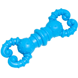 Игрушка для собак резиновая «Гантель-крабы», TPR, 11.5×2 см, голубая