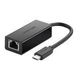 Сетевой адаптер UGREEN Type-C - RJ45 черный, 10/100 Мбит/с (30287)