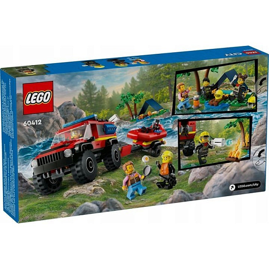 Конструктор LEGO City 60412 Пожарная машина 4х4 со спасательным катером