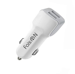 Авто ЗУ 2USB 2.4A FAISON HZ23 белый