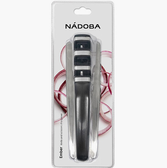 Точилка для ножей и ножниц NADOBA, серия EMBER, металлическая