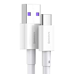 Кабель USB <--> Type-C  1.0м BASEUS Superior Series белый, 66W (CATYS-02)