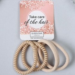 Резинка для волос "Милена" (набор 4 шт) пружинка, 4 см, микс   9887964