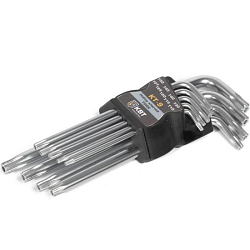 Набор ключей TORX (звезда)  9шт (Т10-Т50) Профессионал (Длинные)