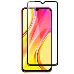 Противоударное стекло NONAME для XIAOMI Redmi 9, OG PRIVACY, черное, полный клей, в техпаке