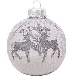 Шар "Олени зимой 2", 80мм, в подарочной упаковке КУ-80-214008