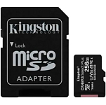 Micro SD 256Gb Kingston Class 10 Canvas Select Plus A1 U1 V10  (150 Mb/s) + SD адаптер