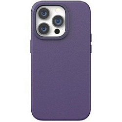 Задняя накладка PULOKA для iPhone 14 Pro Classic 301 экокожа (Purple)