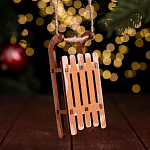 Ёлочное украшение "Салазки", 10х4,5х2,5 см, МДФ 7338825