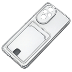 Силиконовый чехол CARD CASE с бортиками для Honor 200LiTE прозрачный, с карманом для пластиковых карт