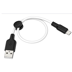 Кабель USB <--> microUSB  1.0м HOCO X21 Plus белый, с чёрной вставкой