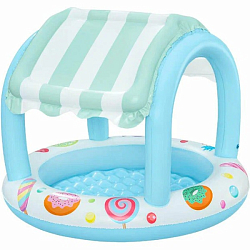 Бассейн надувной 104x84см BESTWAY "Sweet Shoppe" с навесом , 34 л, от 2 лет (52638)
