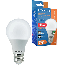 Лампа светодиодная KRONUS A60 15W/4000K/E27 нейтральный свет (10/100)