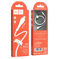 Кабель USB <--> microUSB  1.0м HOCO X49 белый